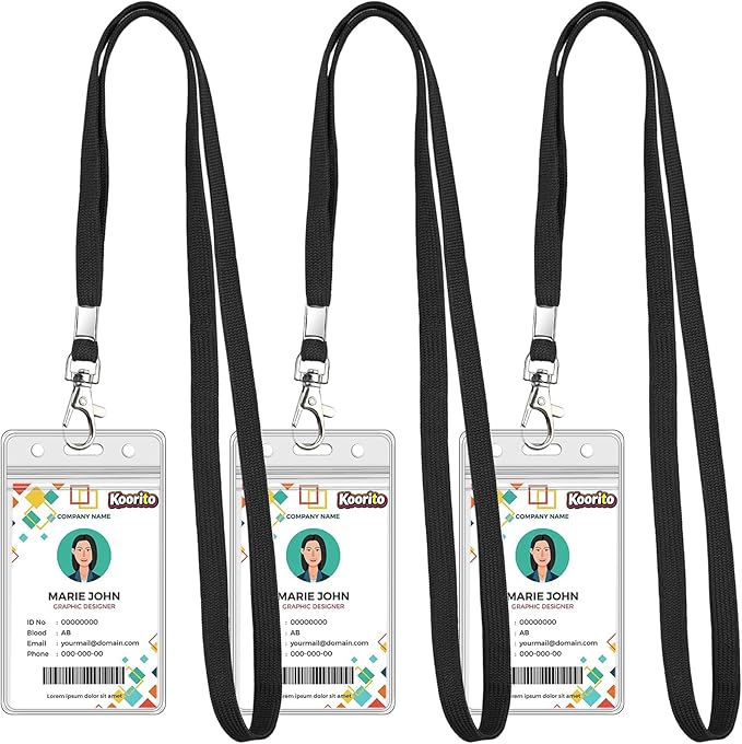 Koorito 3 Pack Clear ID Badge Holder by koorito
