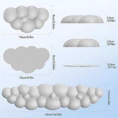 TECKNET Cloud Keyboard Wrist Rest Set, Cloud Wrist Rest - Image 2