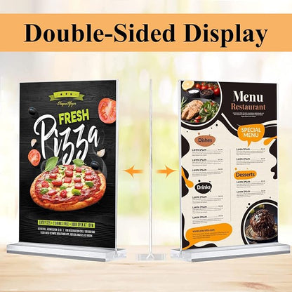 Arrobust 8.5x11 Acrylic Sign Holder 3 Pack Vertical Clear Table Menu Signs - Image 3