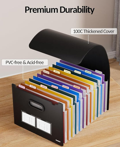 Sooez Upgraded Accordion File Organizer, Expanding File Folder - Image 4