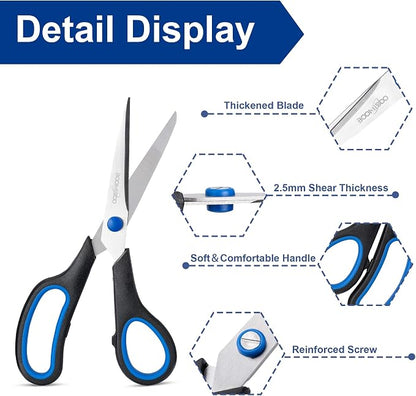 Scissors, BOOMIBOO 8" All Purpose 24 Pack - Image 3