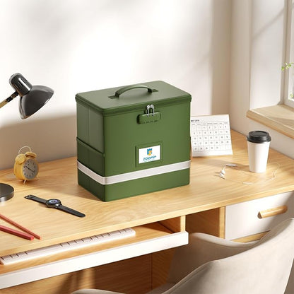 Fireproof File Box with Lock, Document Box Storage Organizer, Suitable - Image 5