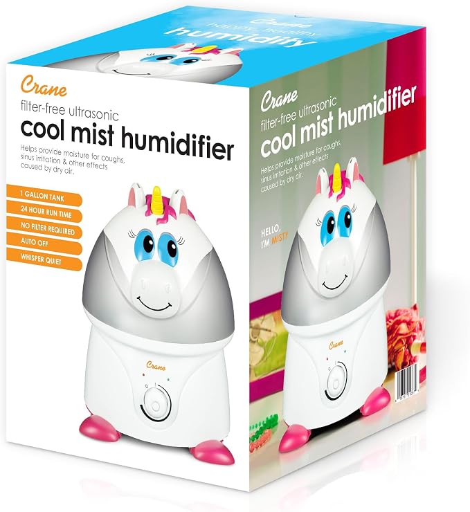 Crane Unicorn Ultrasonic Cool Mist Humidifier with Auto Shut-Off, For Baby Nursery and Kids Room, 1 Gallon Tank, Animal Humidifier For Kids Room - Image 4