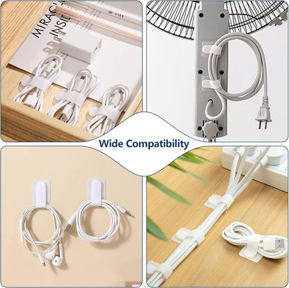 Abnii 50 PCS Hook and Loop Cable Ties, Under Desk Cable Management, Self - Image 8