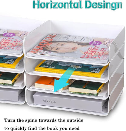 4 Tiers Stackable A4 Paper Trays, Office Desk File Holder, Tidy File Document - Image 6