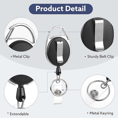 20 Pack Badge Reels Retractable ID Badge Holder - Image 4