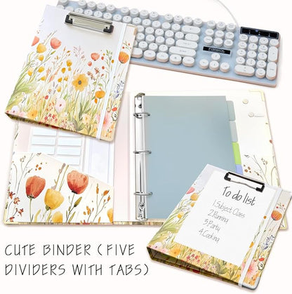 Mini Binder Organizer for 5.5" x 8.5" Paper ，1 Inch 3 Ring Binder - Image 2