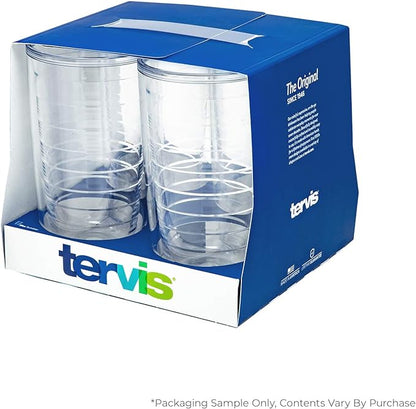 Tervis Clear & Colorful Tabletop Made in USA Double Walled Insulated Tumbler Travel Cup Keeps Drinks Cold & Hot, 16oz - 4pk, Clear - Image 2