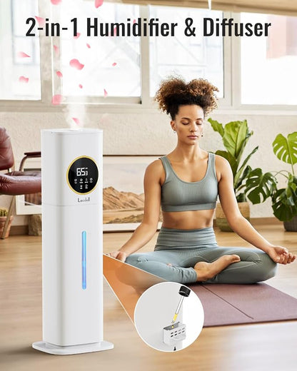 Humidifiers for Bedroom, 2.1Gal/8L Humidifier large room with Essential Oil Diffuser, Night Light, Top Fill Whole House Cool Mist Humidifiers for Plants Baby Kids Adults Greenhouse(White) - Image 6