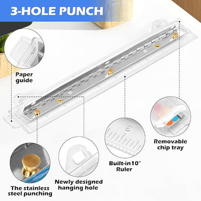 3 Hole Punch, Portable 3 Hole Puncher - Image 2