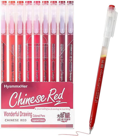 9 Colored Gel Pens Set, 0.6mm Fine Point by HysmmxHer