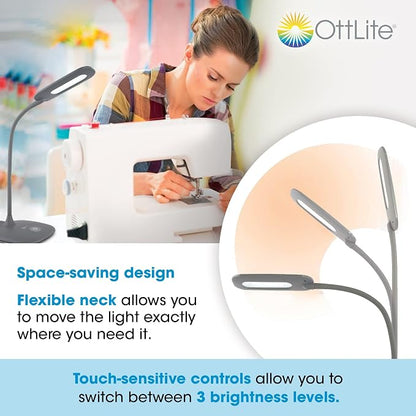 OttLite Soft Touch LED Desk Lamp, 3 Brightness Settings - Image 3