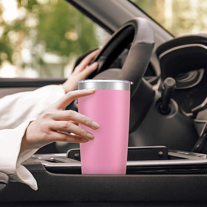 20 oz Tumbler with Lid Stainless Steel Insulated Tumblers Bulk Double Wall Vacuum Cups Powder Coated Travel Mug Keep Drinks Cold and Hot, Pink, 12 Pack - Image 5