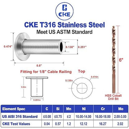 CKE 200 Pack T316 Stainless Steel Protector Sleeves - Image 3