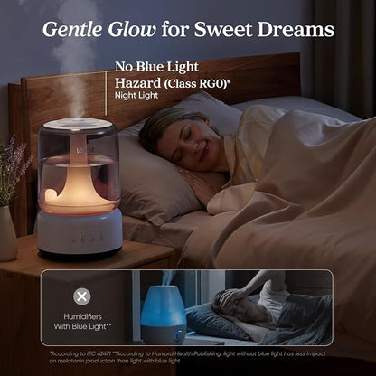 LEVOIT Humidifiers for Bedroom, 4.2L Top Fill for Large Room with 42H Runtime, Dishwasher Safe Design Easy to Clean, 21dB Quiet Cool Mist for Baby, Plants, Night Light, Essential Oil Diffuser, White - Image 6