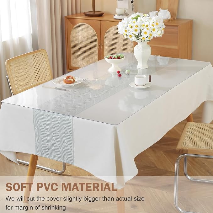 LovePads Frosted Table Cover Protector 42 x 84 Inch, 1.5mm Thick Plastic Table - Image 4