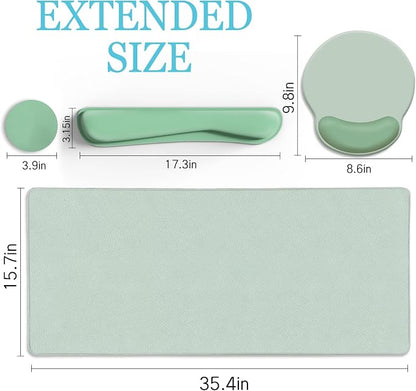 LIMKRIAN Sage Green Mouse Pad Set, Complete XXL Desk Mat - Image 6