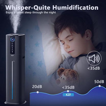 KZF 9L Smart Humidifiers for Bedroom Large Room, 2.3Gal Cool Mist Top Fill Diffuser App & Remote Control, 3 Mist Modes, Quiet Humidifier for Home Office Plant (9L Black App) - Image 7