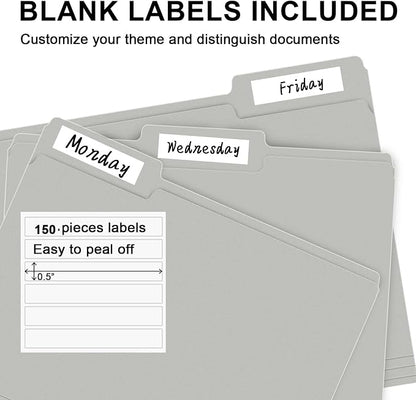 File Folder, RAZCC 150 Pack 1/3 Cut Tab File Folders Letter Size, Folders - Image 4