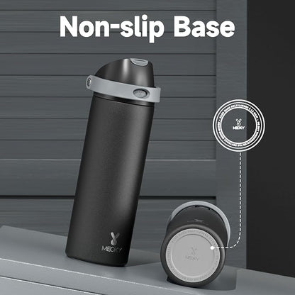 24 oz Insulated Water Bottle for Sports: Meoky Stainless Steel Water Bottle with 2-in-1 Straw and Spout Lid - Leak Proof, Cold for 24 Hours, Fits in Car Cup Holder, BPA-Free for Travel Gym, Night - Image 9