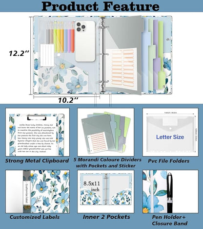 3 Ring 1 Inch Binder Organizer, KLLVE Three Ring Binders - Image 2