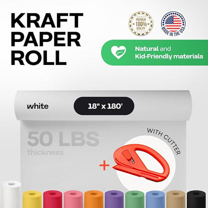 White Kraft Paper Roll 18" x 2160" - Image 2