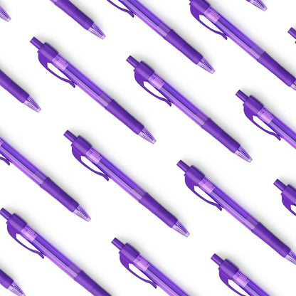 deegtran Pens Bulk, 30 Pack No Bleed Purple Ink Click Pens - Image 6