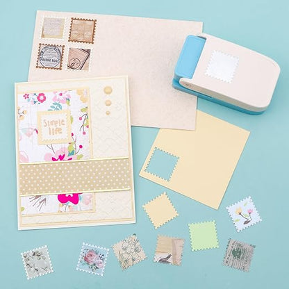 3 Pcs Stamp Punch, 1 Inch Square Punch, 1X0.8 Inch Rectangle Postage Stamp - Image 2