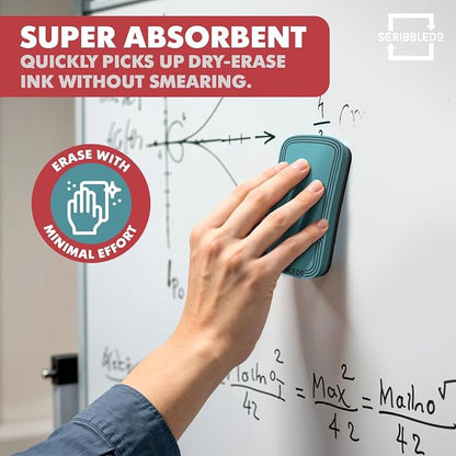 Scribbledo Boho Magnetic Dry Erase Eraser 2 Pack Streak-Free Whiteboard | - Image 6