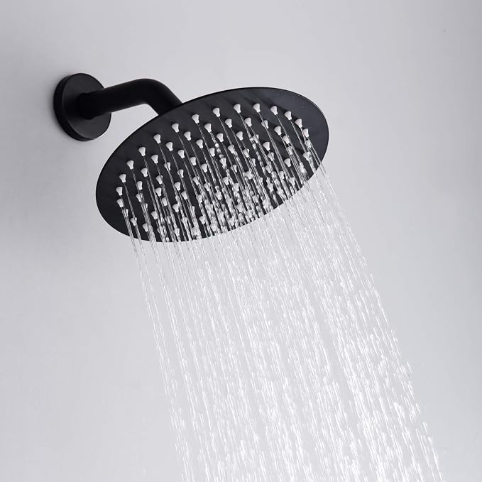 Matte Black Rain Shower Systems with Waterfall Tub Spout, Shower Faucets Sets Complete with 8 Inches Rain Shower Head and Handheld - Image 5