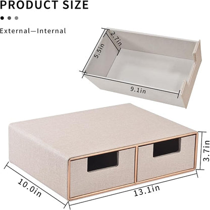 Linen Leather Desk Organizer - Image 3