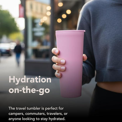 Corkcicle Classic Tumbler - Keeps Drinks Cold for 9 Hours & Hot for 3 - Triple-Insulated Stainless Steel - Holiday Tumbler Gift - 24 oz - Desert Rose - Image 6