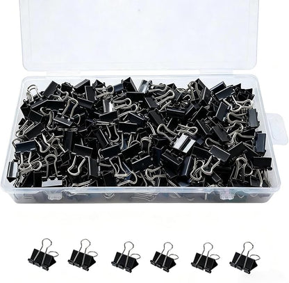 260Pcs Mini Binder Clips Black, 0.59 in/15mm Small Binder Paper Clips Office by Unknown