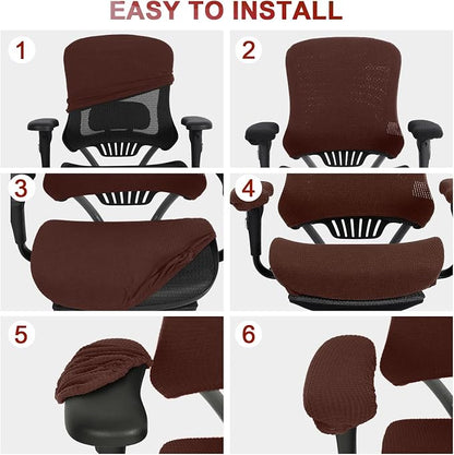 Tallew 4 Pcs Office Chair Covers Set Computer Universal Protective Stretchable - Image 4