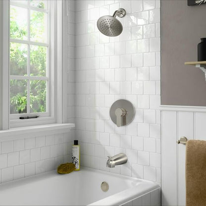 Tub Shower Faucet Set with Valve, WRISIN Shower Faucets Sets Complete Brushed Nickel with 6 Inch High-Pressure Rian Showerhead - Image 2