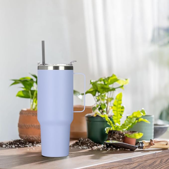 HASLE OUTFITTERS 40 oz Stainless Steel Tumbler with Handle, Vacuum Insulated Tumblers Bulk, Reusable Double Wall Travel Coffee Mug, Durable Powder Coated Water Bottle(Blue, 4) - Image 6