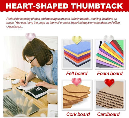 50 Pack Clear Love Decorative Push Pins, Thumb Tacks - Image 4