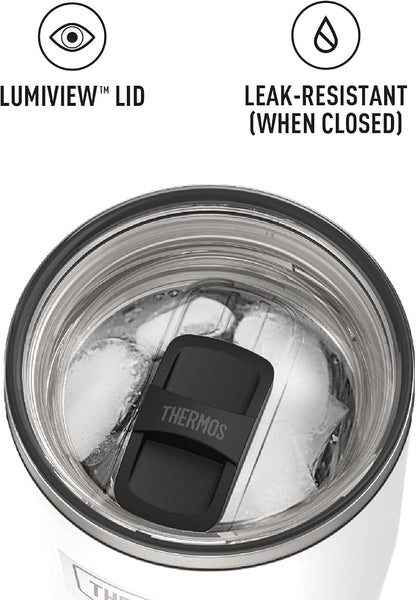 THERMOS ICON SERIES, Stainless Steel Cold Tumbler with Slide Lock, 24 Ounce, Snow - Image 5