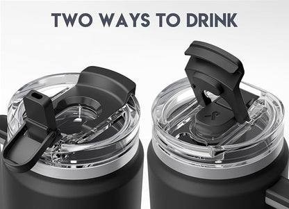Meoky 40 oz Tumbler with Handle and Straw, Insulated Tumbler with Lid and Straw, Stainless Steel Travel Mug, Keeps Cold for 34 Hours, 100% Leak Proof, Fits in Car Cup Holder (Night) - Image 6