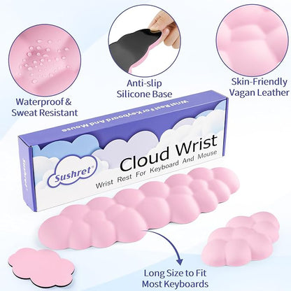 Sushret Cloud Wrist Rest Keyboard, Cloud Keyboard Wrist Pad Set - Image 5