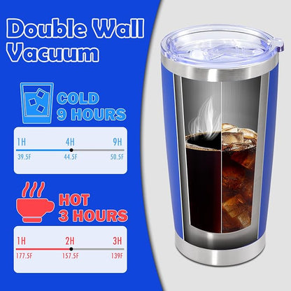 20oz Tumbler Stainless Steel Tumbler Cup with Lid Vacuum Insulated Double Wall Travel Mug, Durable Powder Coated Travel Coffee Tumbler Mug for Hot & Cold Drinks, Dark Blue,1 Pack - Image 5