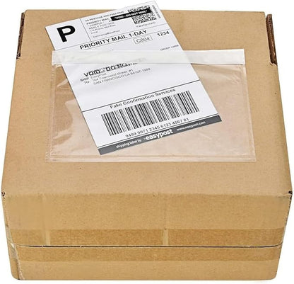 9527 Product 7.5" x 5.5" Clear Adhesive Top Loading Packing List/Shipping Label - Image 8