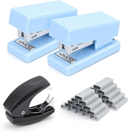 Mini Stapler with 2000 Staples, 30 Sheet Capacity, Jam-Free Small Desktop by JEFURE