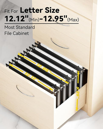 Ansook Plastic Hanging File Folders, 12 Pack Extra Capacity Letter Size File - Image 2