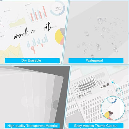 ViVin 12-Pack Sturdy Clear Folders - Image 2