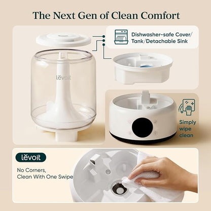 LEVOIT Smart Humidifiers for Bedroom, 4.2L Top Fill for Large Room with 42H Runtime, Dishwasher Safe Easy to Clean, 21dB Cool Mist for Baby, Plants, APP/Voice Control, Scene Mode With Light & Music - Image 6