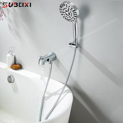 Tub Spout with Diverter, Chrome High Pressure 10 Mode Handheld Shower Sprayer, Bathtub Faucet with Sprayer - Image 2