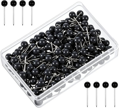 200 PCS Black Push Pins, Small Round Head Map Push Pins by Unknown