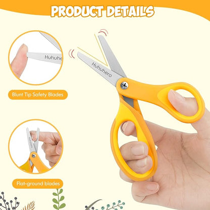Huhuhero Kids Scissors, Soft Grip Craft Cutting Scissors - Image 3