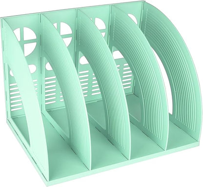 SAYEEC Sturdy Magazine Holder 4 Compartments Plastic Desktop File Organizer by SAYEEC
